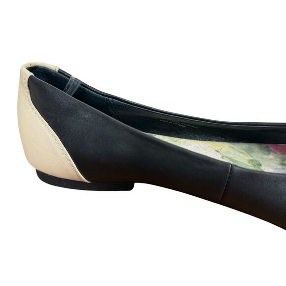 Born Devorah Womens Black Ivory Leather Slip On Ballet Flats Loafers Shoes sz 8 - Picture 3 of 16